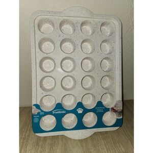 Trudeau Silicone 24 Count Mini Muffin Pan, Multi-Color Confetti, Dishwasher Safe